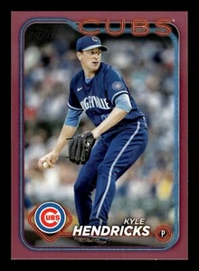 2024 Topps Series 2 KYLE HENDRICKS MOTHER'S DAY HOT PINK 44/50 CUBS #567 - Picture 1 of 2