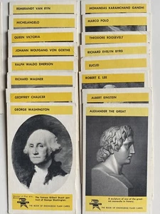 Berühmte Personen 16 Karten fr Buch Wissen Wagner Gandhi Washington Rembrandt - Bild 1 von 4