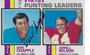 DAVE CHAPPLE SIGNED 1973 TOPPS #6 - LOS ANGELES RAMS - Picture 1 of 1