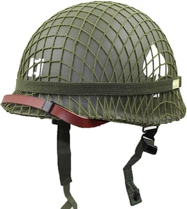 WWII US Army M1 Helmet WW2 Gear WW2 Helmet Metal Steel Shell Replica with Net US - Picture 1 of 6