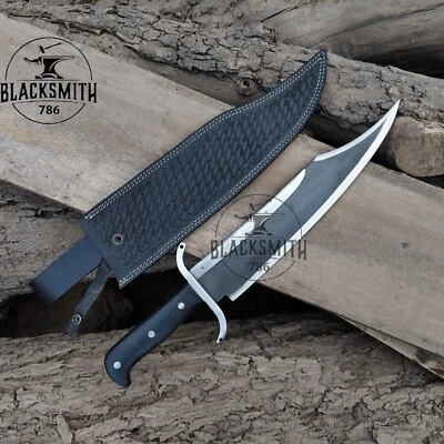 Cuchillo Jim Bowie 20" Hecho a Mano 12C27 Acero Fultang Cuchillo Histórico Mango Micarta Foto 1 de 4