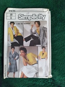 VINTAGE SIMPLICITY MISSES ROCK HOSE BLUSE UNGEFÜTTERT JACKE MUSTER - 7271 - Bild 1 von 6