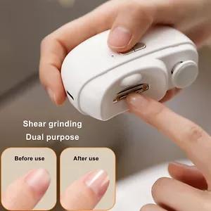 2 In 1 Electric Nail Clipper Rechargeable Light Safety Fingernail Trimmer For - Picture 1 of 24