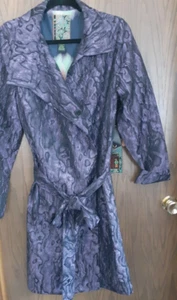 20H Long Purple and Black Metallic Looking Coat Size L NWT - Picture 1 of 6