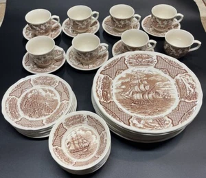 40 Stück SET Fair Winds Alfred Meakin braunes Geschirr - Bild 1 von 21