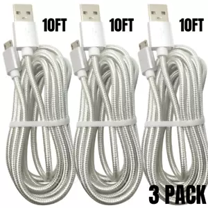 10FT Braided Micro USB Charger Cable Data Charger Cord For Android Samsung LG - Picture 1 of 12