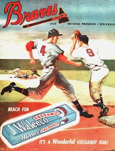 1950 Braves Basebal Program w Cocanut bar ad Pic on Fridge Magnet 2.5" x 3.5" - Picture 1 of 4