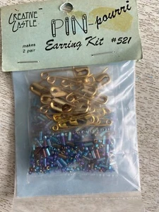 DIY Jewelry Making Earring Kit Beading Craft Supplies Vintage - Picture 1 of 4