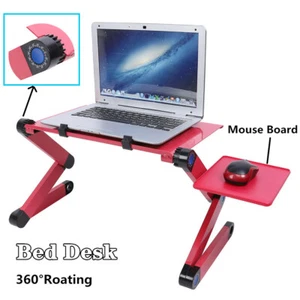 360° Adjustable Foldable Laptop Lap Notebook Desk Table Stand Portable Bed Tray - Picture 1 of 12