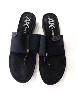 ANNE KLEIN Sandali sportivi da donna neri con zeppa e tanga misura 8,5M - Foto 1 di 6