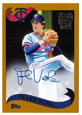 Autógrafo favorito de los fanáticos de los archivos Topps 2021 #FFA-FV Frank Viola Minnesota Twins Foto 1 de 3