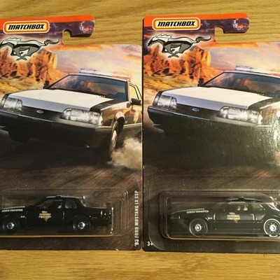 MATCHBOX 2020 MUSTANG SET #2 1993 93 FORD MUSTANG LX SSP TEXAS STATE TROOPER X2 - Image 1 of 4