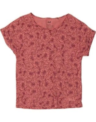 Camiseta Top JACK WOLFSKIN Mujer Gran Tamaño Reino Unido 8/10 Pequeña Rosa Floral DW49 Foto 1 de 3