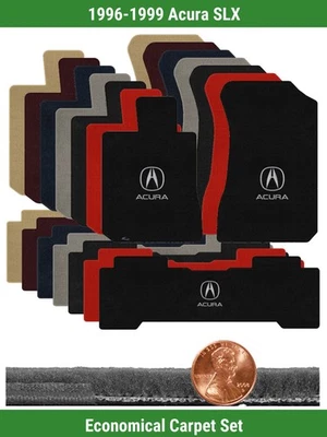 Juego de alfombrillas Velourtex personalizadas para Acura SLX 1996-1999 con logotipo (3 piezas) #3V Foto 1 de 4