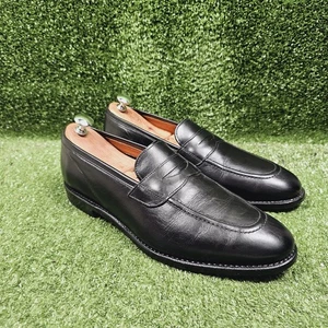 Allen Edmonds Lake Forest Black Leather Slip On Penny Loafer Shoes Mens 10.5 D - Picture 1 of 10