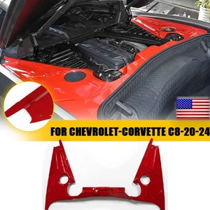 Fit For 2020-2024 Corvette C8 Glossy Red Engine Bay Trim Panel Appearance Cover - Picture 1 of 16