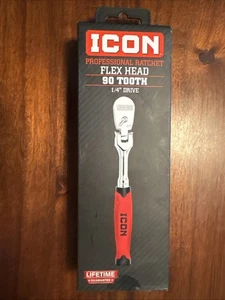 ICON Professional Ratchet Flex Head 90 TOOTH 1/4'' DRIVE 64693 R1FG - NEW!! - Picture 1 of 4