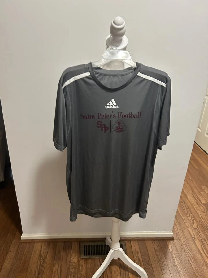 Men's Adidas Dri Fit Saint Peters Football T-shirt Sz Lg Gray Casual Athletic  - Image 1 of 4