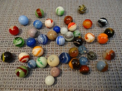 Lot of Vintage Marbles Peltier Patches Rainbows Flame - Image 1 of 4