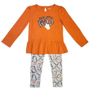 Carters Halloween 2 Pc Outfit Girls Sz 4T Top Leggings Moms Little Boo Ghost - Picture 1 of 7