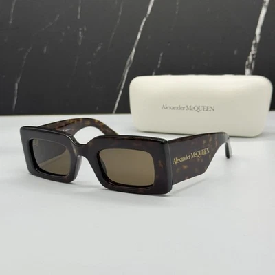 NUEVO ALEXANDER MCQUEEN AM0433S 002 GAFAS DE SOL MUJER HABANA GAFAS CUADRADAS Foto 1 de 4