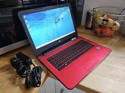 Red HP Pavilion 14-an AMD E2 240GB SSD 8GB RAM Win 10 Webcam HDMI 14.1" Laptop - Image 1 of 4