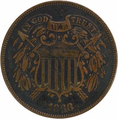 1868 Two Cent Piece VF Uncertified #801 - Image 1 of 2