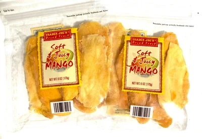 2 PACK TRADER JOE'S DRIED FRUIT MANGO SOFT & JUICY 6 OZ / BAG FRESH SEALED - Image 1 of 4