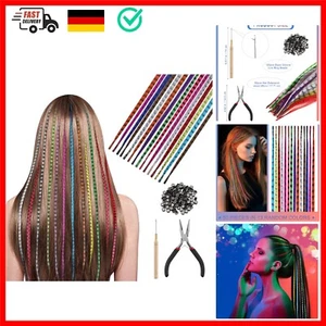 50pcs Bunte Feder Haarverlängerungs Set, Kunst haare Extensions Haarsträhnen ... - Bild 1 von 9