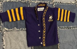 Vintage Knit Cardigan Washington Huskies Football Sweater USA Kids Baby Toddler - Picture 1 of 11