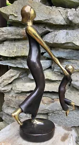 30cm Metall Bronze Statue Skulptur Mutter Frau mit Kind Art Deko 0,8 kg - Bild 1 von 7