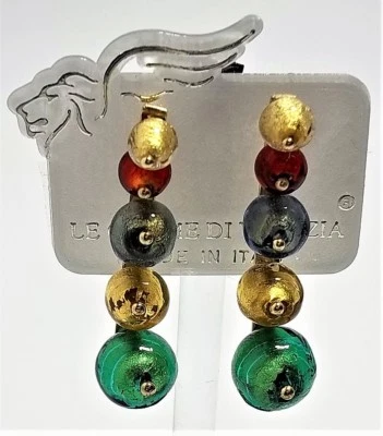 Orecchini Donna Nadia Argento 925 Antica Murrina Vetro Murano Made in Italy v597 - Immagine 1 di 4