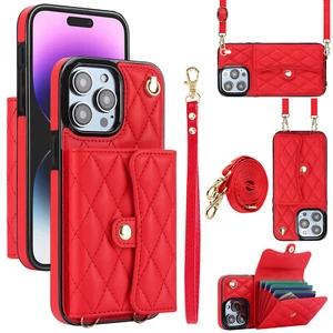 Crossbody Leather Back Flip Wallet Case Cover For iPhone 16 Pro Max 15 14 13 12 - Picture 1 of 16
