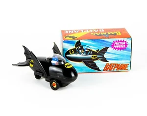 BATMAN - OFFICIAL 1976 HONG KONG FRICTION POWERED BATPLANE MODEL TOY, BOXED - Picture 1 of 4