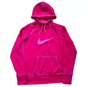 Nike Vintage Y2K Hoodie Pullover Sweatshirt Pink Women’s Medium Gym Sports - Picture 1 of 6
