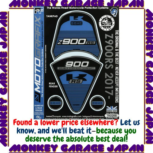 Juego de almohadillas traseras para tanque MOTOGRAFIX (MotoGrafix) Z900RS (17-20) azul/negro Foto 1 de 3