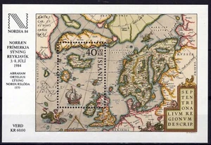 Iceland 590 MNH NORDIA 84 Ortelius Map of Northern Europe Ships ZAYIX 0824S0051M - Picture 1 of 4