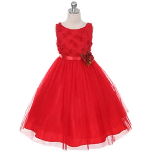 RED Size 8 Flower Girl Dress Birthday Prom Party Wedding Recital Bridesmaid - Picture 1 of 3