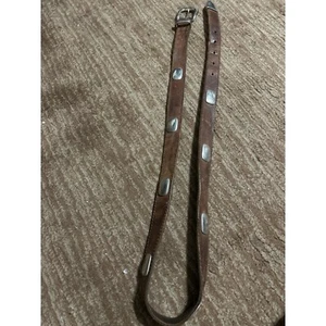 Vintage Leather Belt Silver Accents Western Style Fashion Belt Mens 46" - Picture 1 of 4