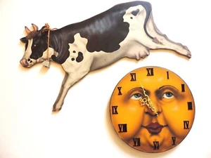 vtg BOARDWALK ORIGINALS (BONNIE BARRETT) COW JUMPING OVER THE MOON (CLOCK) - Picture 1 of 8