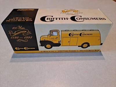 Ford Tanker 1953 ERTL Collectibles: 100 años Consumidores Griffith: Escala 1/30: Nuevo en caja Foto 1 de 4