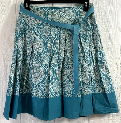 Mujer APT. Falda 9 Talla 10 Verde/Blanco Patrón Paisley NUEVA (hh72) Foto 1 de 4