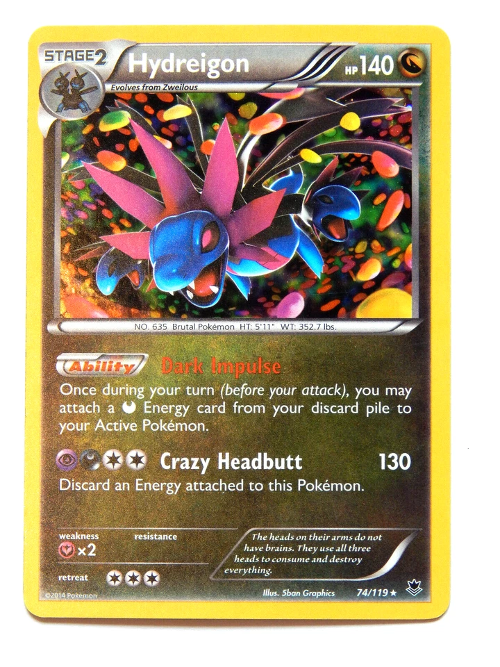 Hydreigon 74/119 (NM, Pokemon Card, Phantom Forces, 2014, Dragon, Holo Rare) - Image 1 of 1