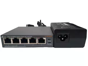 TP-Link TL-SF1005P 5-Port 10/100Mbps Desktop Switch mit 4-Port PoE mit Adapter - Bild 1 von 3