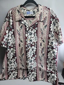 Mens Hawaiian shirt 4xl Styled By RJC Vertical Print Red White Black - Picture 1 of 11