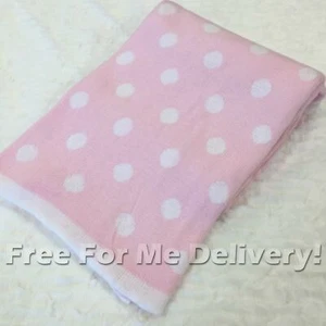 JESSIE BABY KIDS DOTTIE PINK COTTON SOFT BLANKET THROW 76x100cm *FREE DELIVERY* - Bild 1 von 6