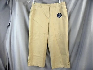 Karen Scott Khaki Capri Pants Cotton Spandex Stretch Fabric Comfort waist Sz 10 - Picture 1 of 7