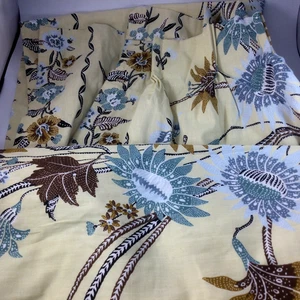 2 JCPenny Plissee Fenster Vorhänge Vorhänge Blumenmuster Baumwollfutter 23" B x 83" L - Bild 1 von 4