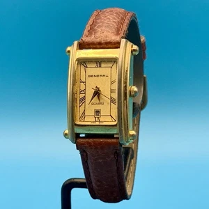 GENERRA 74-130 Vintage Women’s Wristwatch Tank Style Japan Movt Date Working - Picture 1 of 19