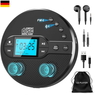 Bluetooth 5 CD-Player | Stoßfest | 2000mAh Akku - Bild 1 von 4